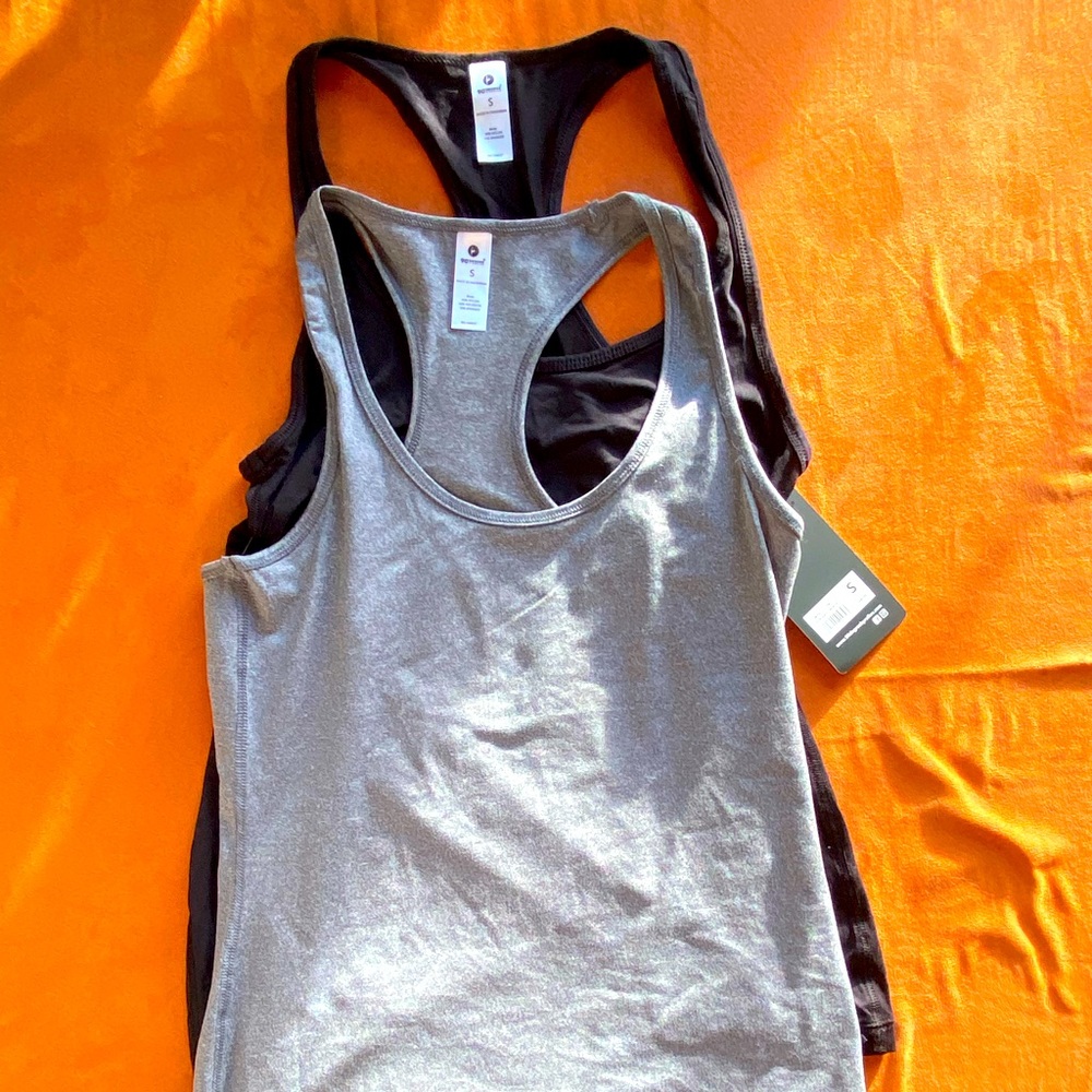 2 pack workout shorts.  Gray and black.